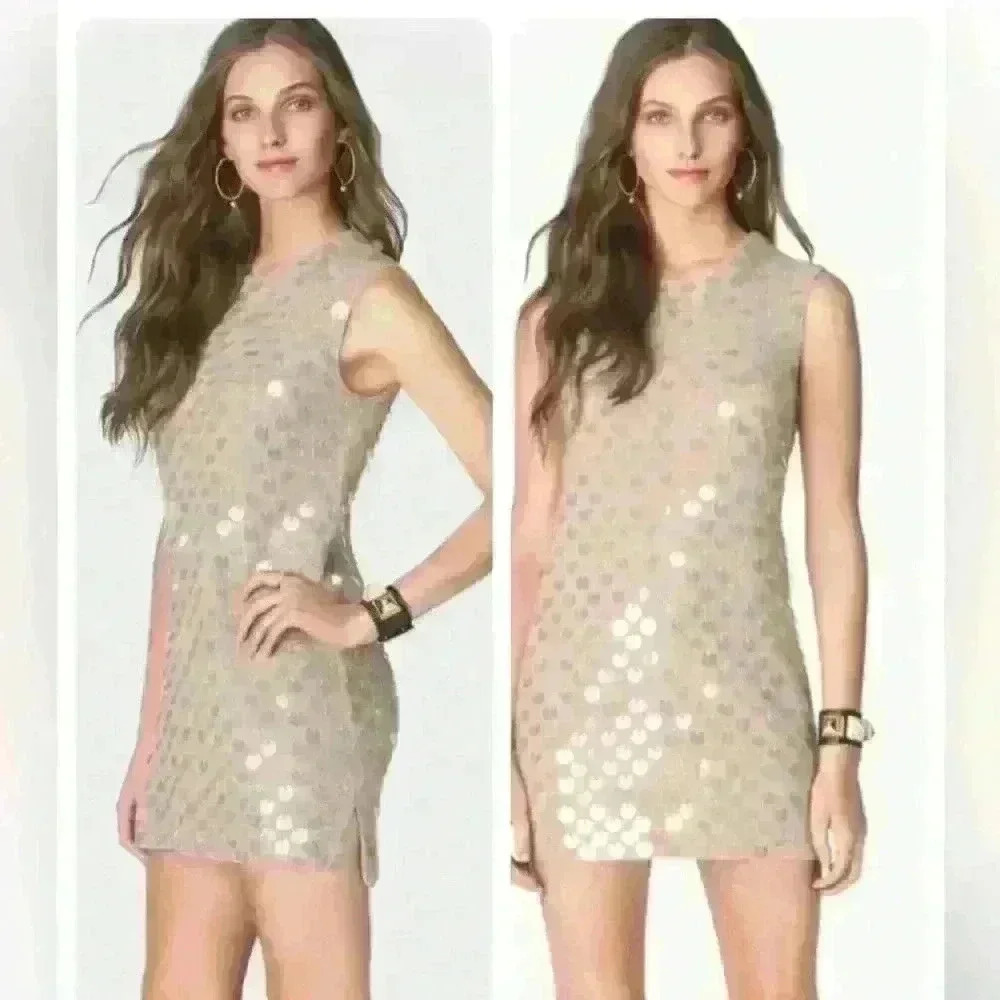 Juicy Couture Melange Pailette Beige Wool Rabbit Hair Spangles Short Size S
